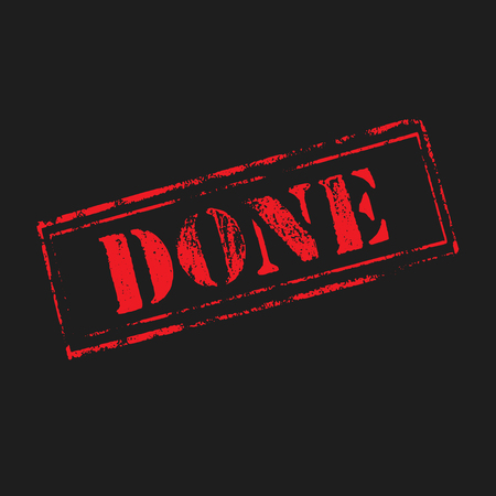'DONE ' rubber stamp overのイラスト素材
