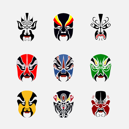 Beijing opera mask of ancient peopleのイラスト素材