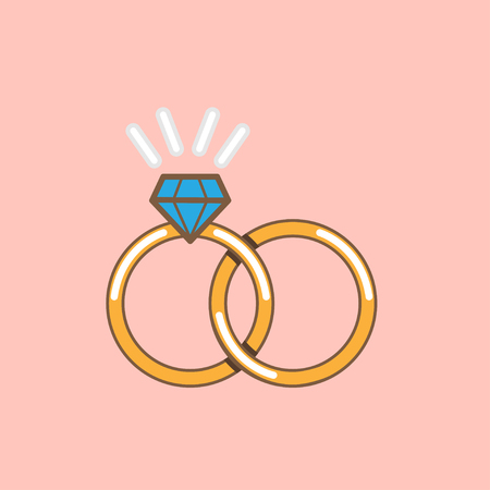 Wedding ring vector icon isolatedのイラスト素材