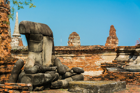 AYUTTHAYA, THAILAND  Ruins and Antiques  at the Ayutthaya Historical Parkの写真素材