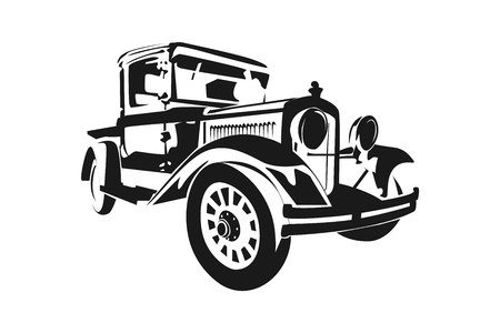 classic vintage retro car , vector designのイラスト素材