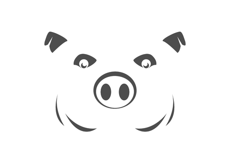 Pig symbol on white backgroundのイラスト素材