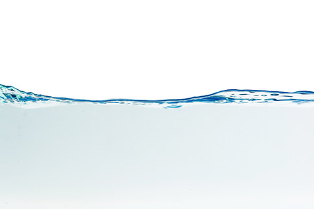 Water splash with bubbles of air, isolated on the white backgroundの写真素材