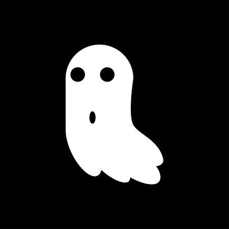 Ghost icon isolated on black background.のイラスト素材