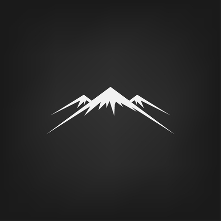Mountain icon on black backgroundのイラスト素材