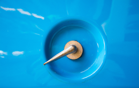 Car door handle, vintage car .の写真素材