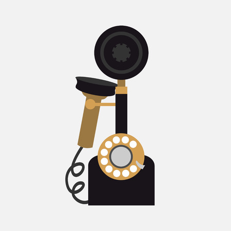 vintage phone on white background, vectorのイラスト素材
