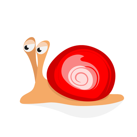 Snail on white background, vectorのイラスト素材