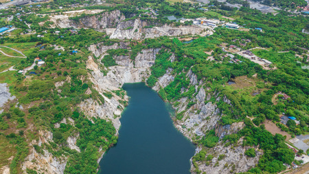 An aerial view of  Grand Canyon Chonburi Thailand ,Landmark  in Chonburi Thailand .