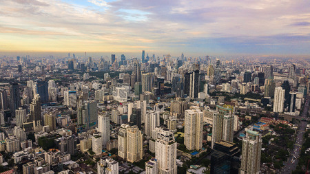 An aerial view of city.