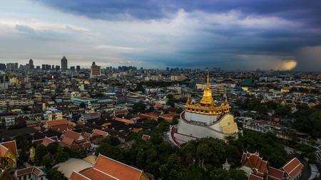 'Golden Mountain '  Wat Saket Ratcha Wora Maha Wihan popular Bangkok tourist attraction , Landmarks...