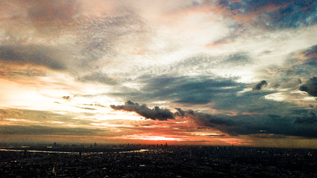 Colorful sunset sky in Twilight  timeの写真素材