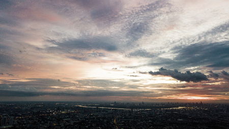 Colorful sunset sky in Twilight  timeの写真素材
