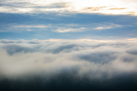 Landscape image  view of   fog  In the morning,Thailand . Copy space for text or image.の写真素材