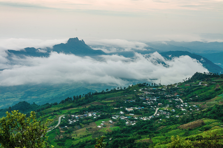 Morning Mist with Mountain ,sea of mis.の写真素材