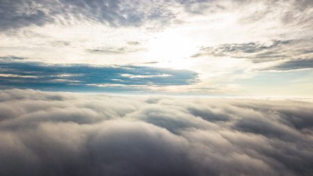 Morning Mist with Mountain ,Sunrise and sea of mis .