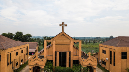 Aerial view of Church of Christの写真素材