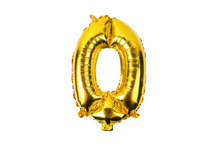 numerals    from yellow (Golden) balloons on a white backgroundの写真素材