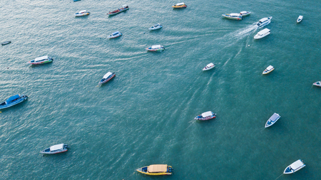 Aerial view of  SEA  in Pattaya , Thailand .のeditorial素材