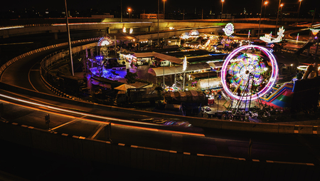 Aerial photos of temple festival in Thailand .のeditorial素材