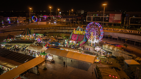 Aerial photos of temple festival in Thailand .のeditorial素材
