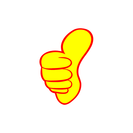 Thumb up vector icon on white background.のイラスト素材