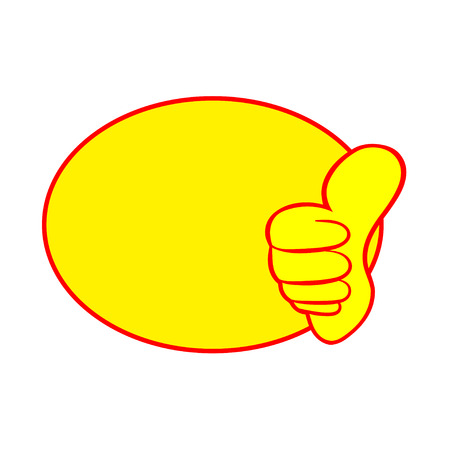 Thumb up vector with label icon on white background.のイラスト素材
