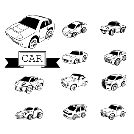 CAR CARTOON vector  on white backgroundのイラスト素材