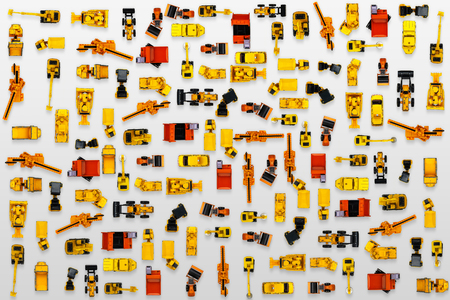 Car toy diecast on the white background , Top viwe .の写真素材
