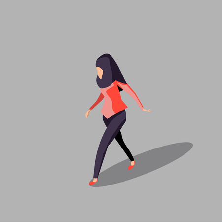 muslim woman , Hijab woman Islam cartoon vectorのイラスト素材