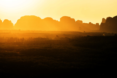 landscape Mountain with sunset in Krabi Thailand .の写真素材