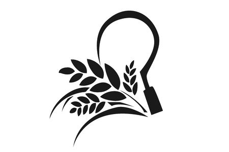 Rice or rice seed symbol and Agricultural equipmentのイラスト素材