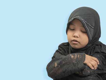 Muslim Girl in a dress , isolate background  .の写真素材