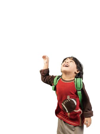 Children boy standing  , isolate background  .の写真素材