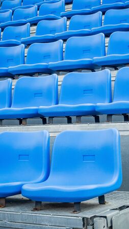 Blue chair on the grandstand .の写真素材