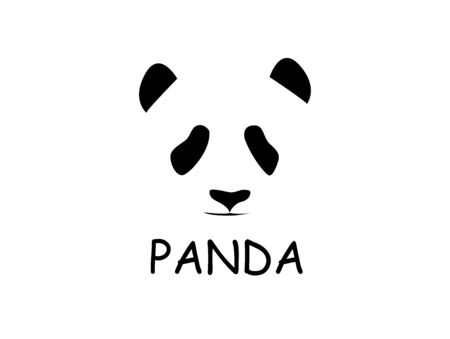 Panda logo on white background , cartoon , stickersのイラスト素材