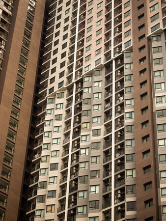 Closeup  apartment condominium building background .