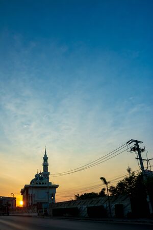 The mosque in the morning , Twilight time .の写真素材