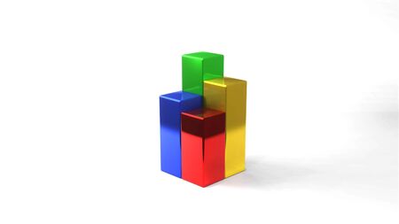 3d business  Graph and diagram chart business concept.