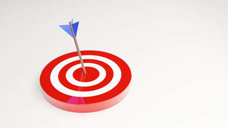 arrow is exactly on the target , 3D renderの写真素材