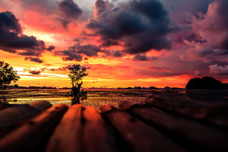 Natural Scenic landscape of beautiful twilight sky  , Krabi Thailandの写真素材
