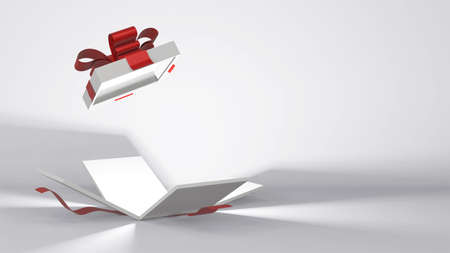 Opened empty the gift box , 3d render