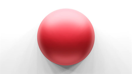 Red button isolate backbround , 3D renderの写真素材