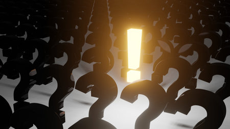 The exclamation mark and Question mark in the dark