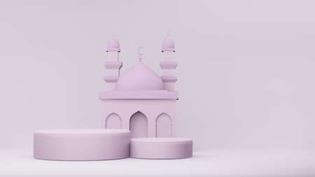 mosque Islamic display 3d illustration 3D renderingの写真素材