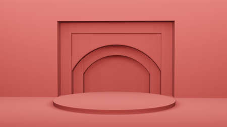 Step Stage Podium  Stage backdrop. 3d renderingの写真素材