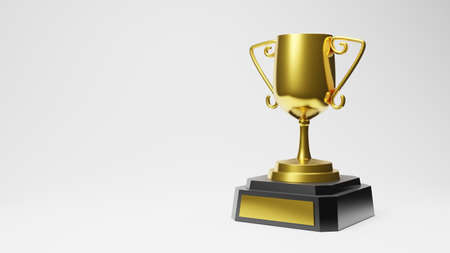 Gold Trophy Cup 3d renderingの写真素材