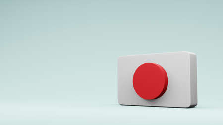 japan square flag 3d rendering