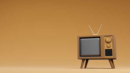 television TV vintage design , 3d renderingの写真素材