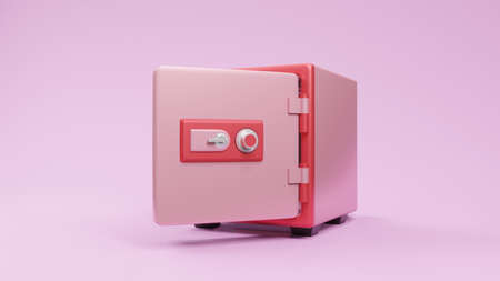 Safe box font view  3d rendering.